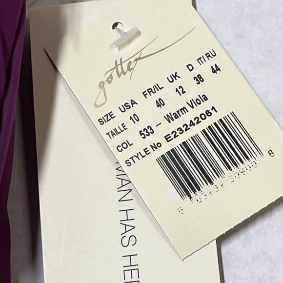 Profile By Gottex Swimsuit Womens 10 Purple Kundala Shoulder Ruffle One‎ Piece - Picture 7 of 8